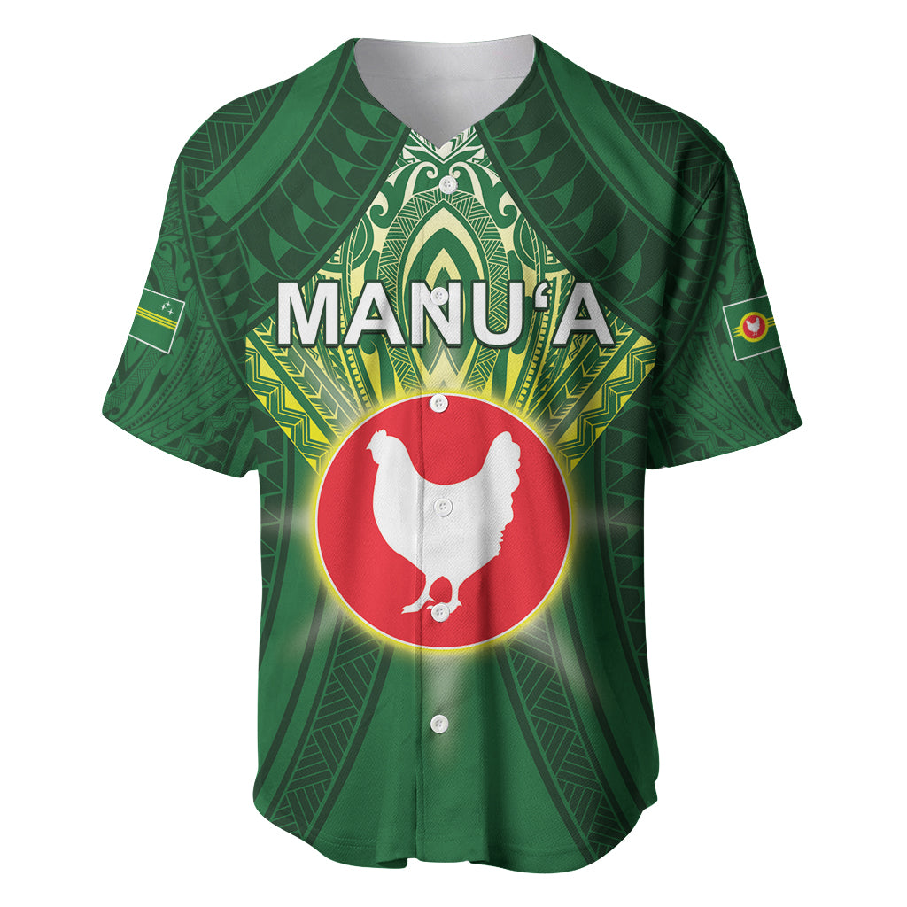 Personalized American Samoa Manu'a Cession Day Baseball Jersey With Polynesian Pattern LT05 Green - Polynesian Pride