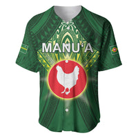 Personalized American Samoa Manu'a Cession Day Baseball Jersey With Polynesian Pattern LT05 Green - Polynesian Pride
