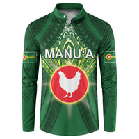 Personalized American Samoa Manu'a Cession Day Button Sweatshirt With Polynesian Pattern LT05 Green - Polynesian Pride