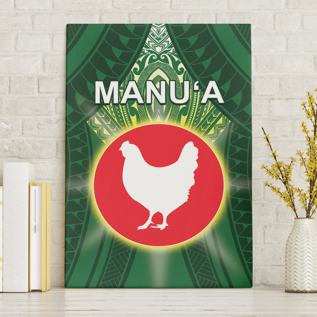 American Samoa Manu'a Cession Day Canvas Wall Art With Polynesian Pattern