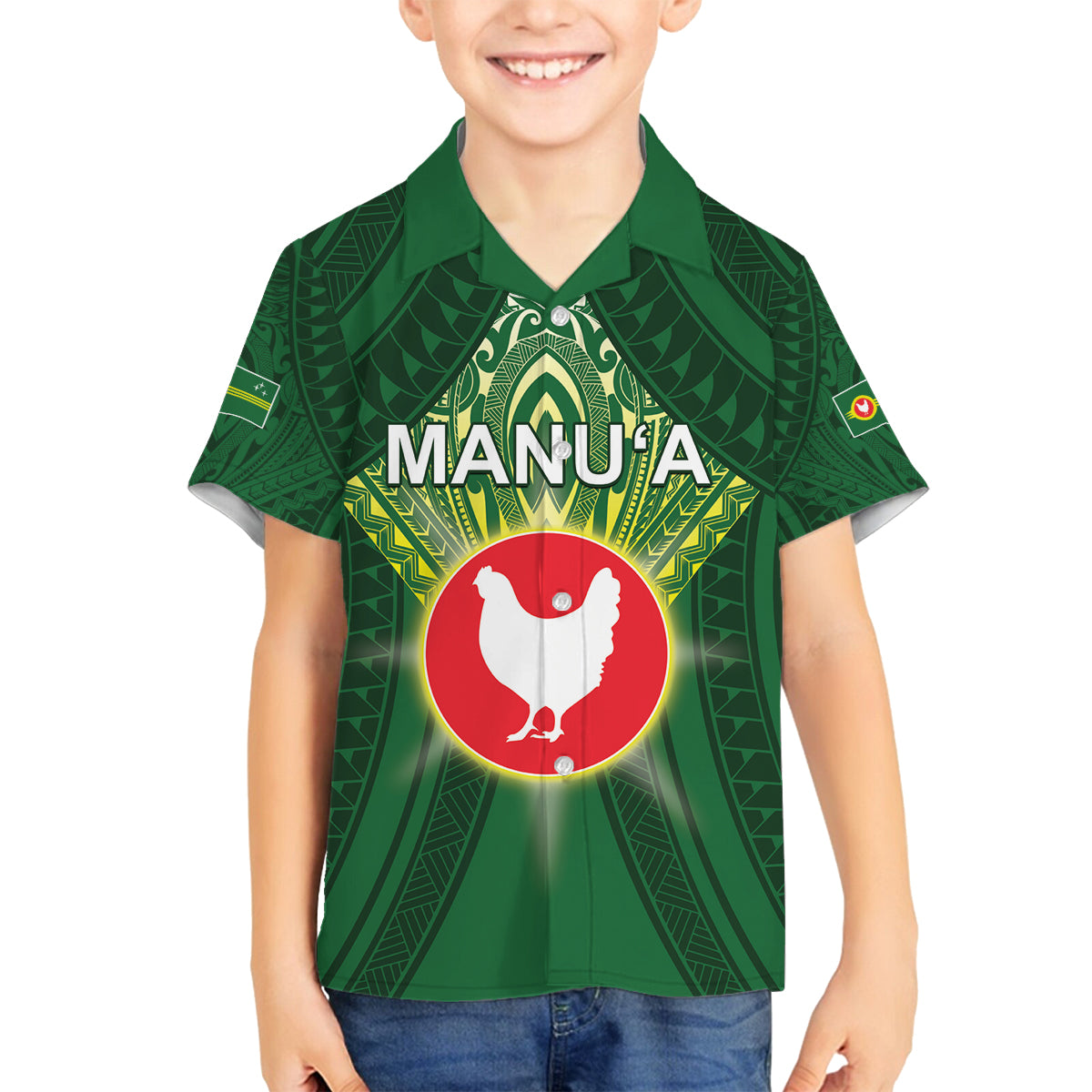 Personalized American Samoa Manu'a Cession Day Family Matching Off The Shoulder Long Sleeve Dress and Hawaiian Shirt With Polynesian Pattern