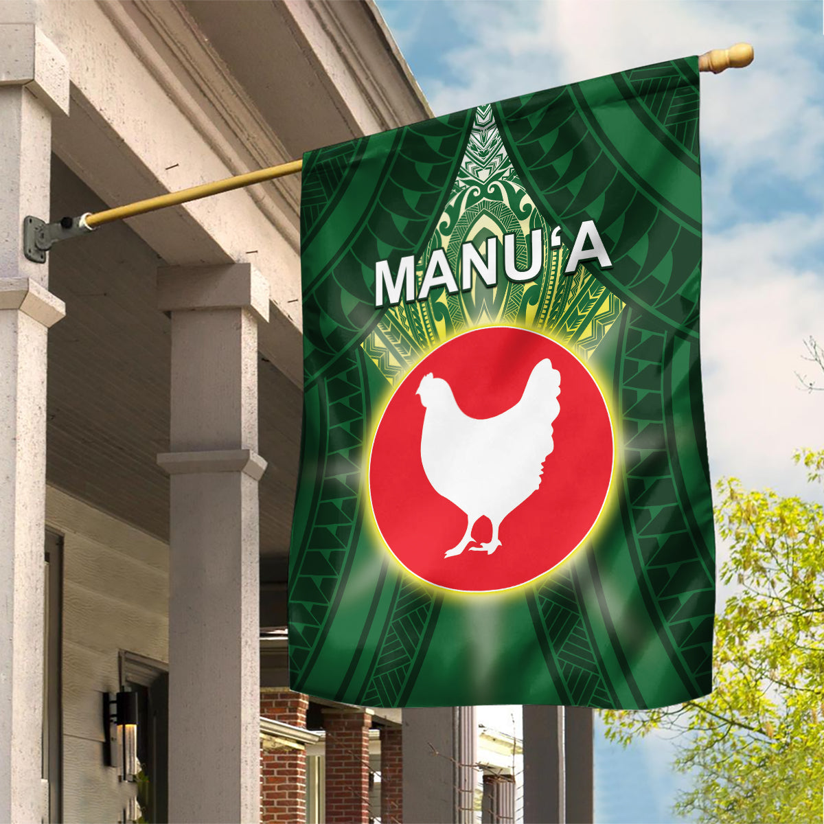 American Samoa Manu'a Cession Day Garden Flag With Polynesian Pattern