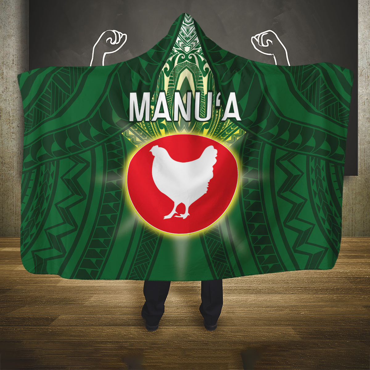 American Samoa Manu'a Cession Day Hooded Blanket With Polynesian Pattern