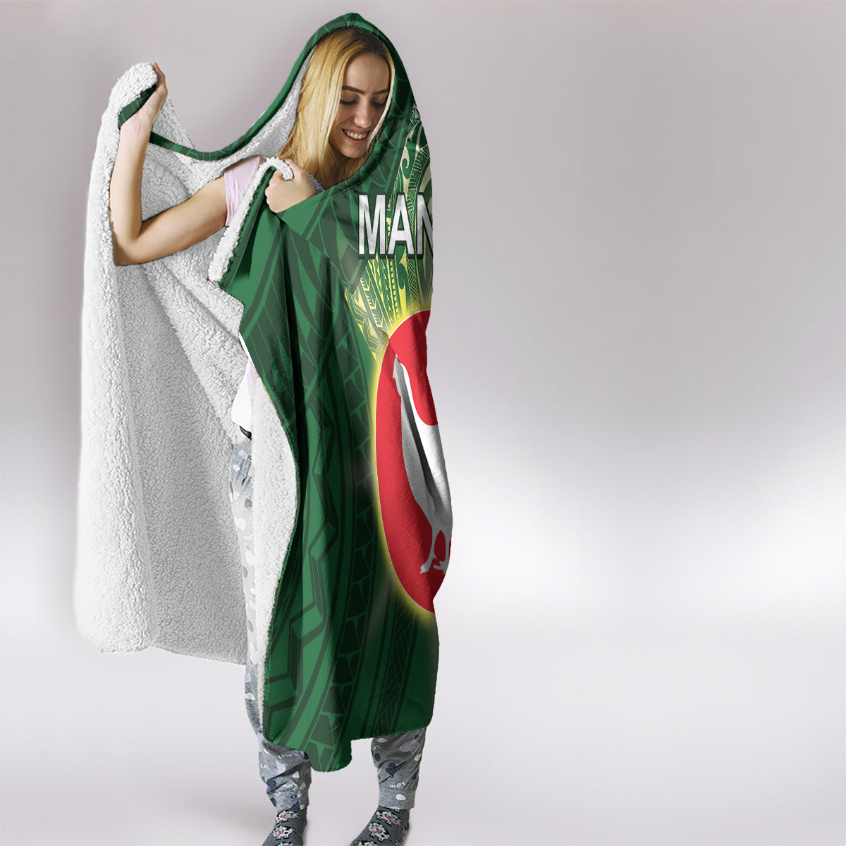 American Samoa Manu'a Cession Day Hooded Blanket With Polynesian Pattern