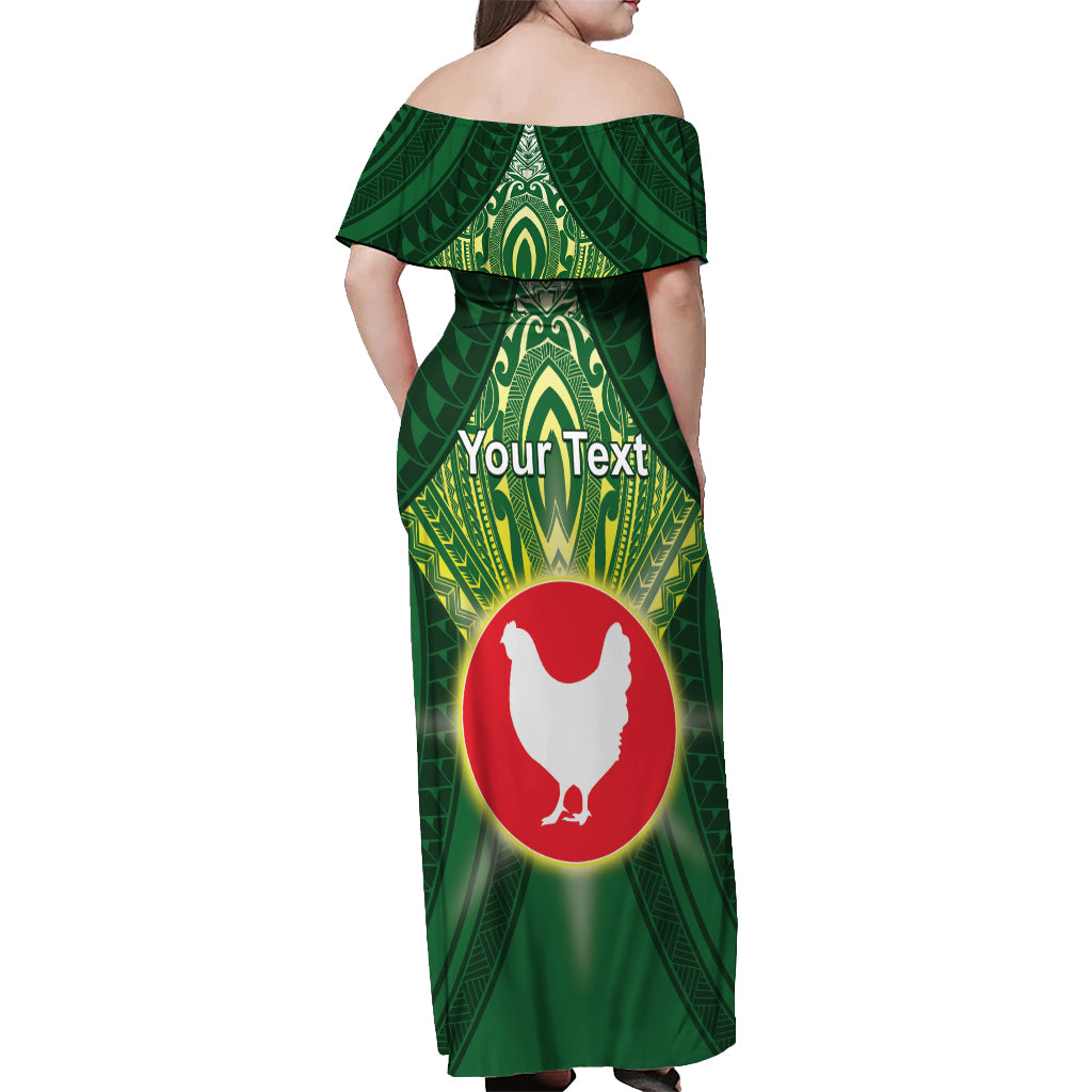 Personalized American Samoa Manu'a Cession Day Off Shoulder Maxi Dress With Polynesian Pattern LT05 - Polynesian Pride