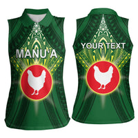 Personalized American Samoa Manu'a Cession Day Women Sleeveless Polo Shirt With Polynesian Pattern LT05 - Polynesian Pride