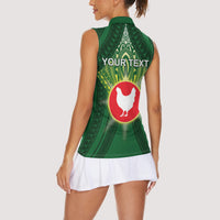 Personalized American Samoa Manu'a Cession Day Women Sleeveless Polo Shirt With Polynesian Pattern LT05 - Polynesian Pride