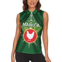 Personalized American Samoa Manu'a Cession Day Women Sleeveless Polo Shirt With Polynesian Pattern LT05 - Polynesian Pride