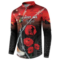 Papua New Guinea Remembrance Day Button Sweatshirt Lest We Forget