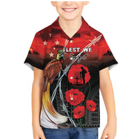 Papua New Guinea Remembrance Day Family Matching Mermaid Dress and Hawaiian Shirt Lest We Forget