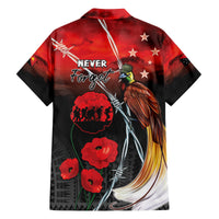 Papua New Guinea Remembrance Day Family Matching Off The Shoulder Long Sleeve Dress and Hawaiian Shirt Lest We Forget