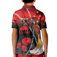 Papua New Guinea Remembrance Day Kid Polo Shirt Lest We Forget