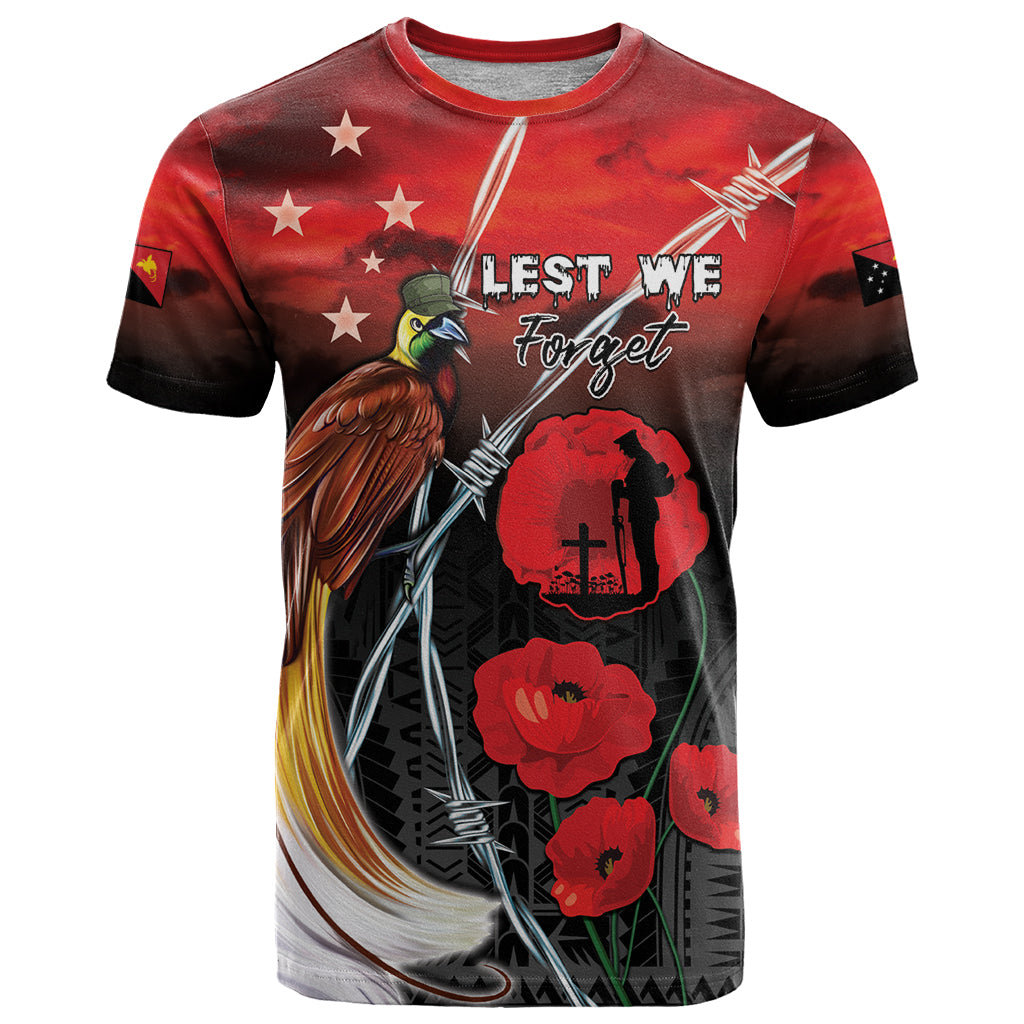 Papua New Guinea Remembrance Day T Shirt Lest We Forget