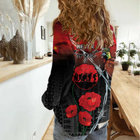 Papua New Guinea Remembrance Day Women Casual Shirt Lest We Forget