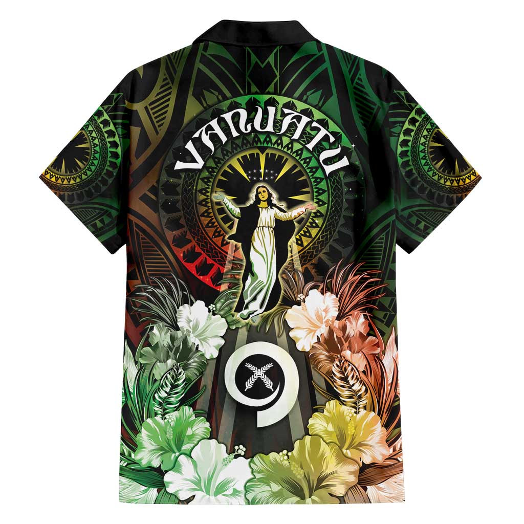 Vanuatu Happy Assumption Day Family Matching Long Sleeve Bodycon Dress and Hawaiian Shirt