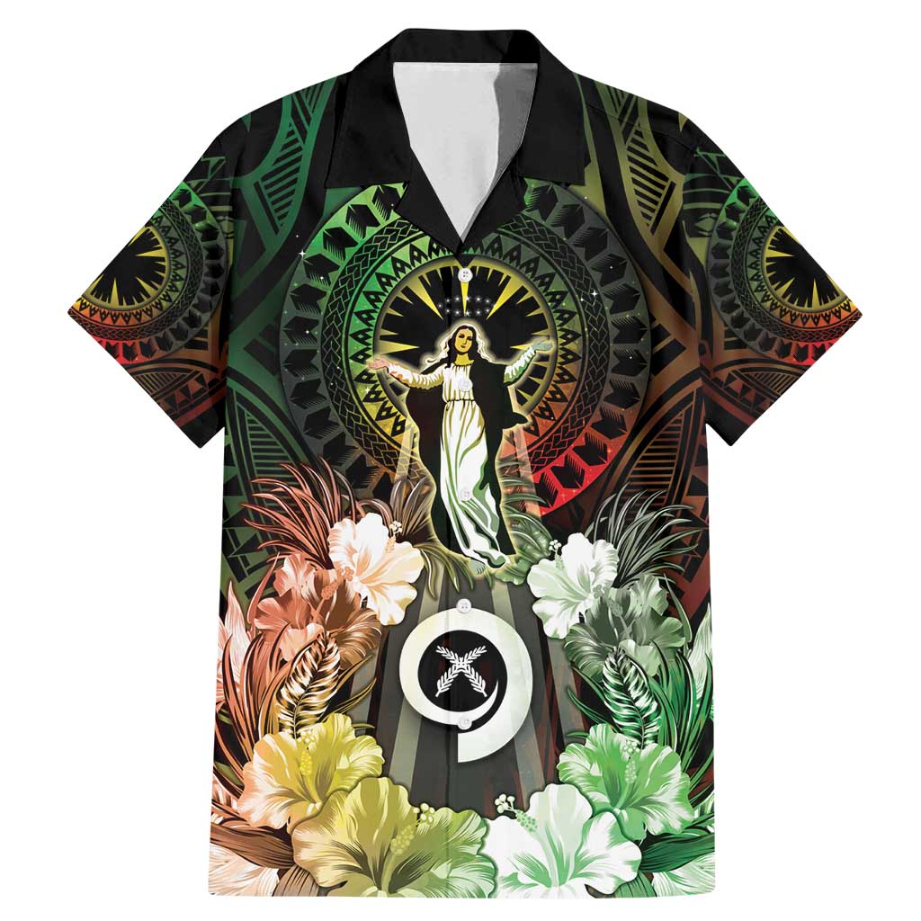 Vanuatu Happy Assumption Day Family Matching Mermaid Dress and Hawaiian Shirt LT05 Dad's Shirt - Short Sleeve Reggae - Polynesian Pride