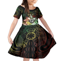 Vanuatu Happy Assumption Day Family Matching Short Sleeve Bodycon Dress and Hawaiian Shirt LT05 Daughter's Dress Reggae - Polynesian Pride