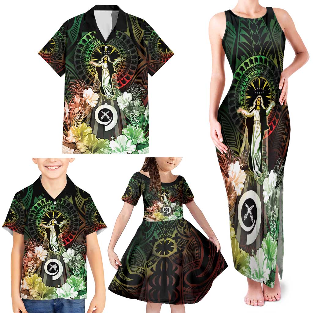 Vanuatu Happy Assumption Day Family Matching Tank Maxi Dress and Hawaiian Shirt LT05 - Polynesian Pride