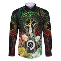 Vanuatu Happy Assumption Day Family Matching Tank Maxi Dress and Hawaiian Shirt LT05 Dad's Shirt - Long Sleeve Reggae - Polynesian Pride