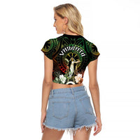 Vanuatu Happy Assumption Day Raglan Cropped T Shirt LT05 - Polynesian Pride