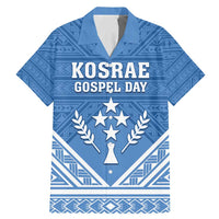 Personalised Kosrae State Gospel Day Family Matching Mermaid Dress and Hawaiian Shirt Simple Style LT05 Dad's Shirt - Short Sleeve Blue - Polynesian Pride