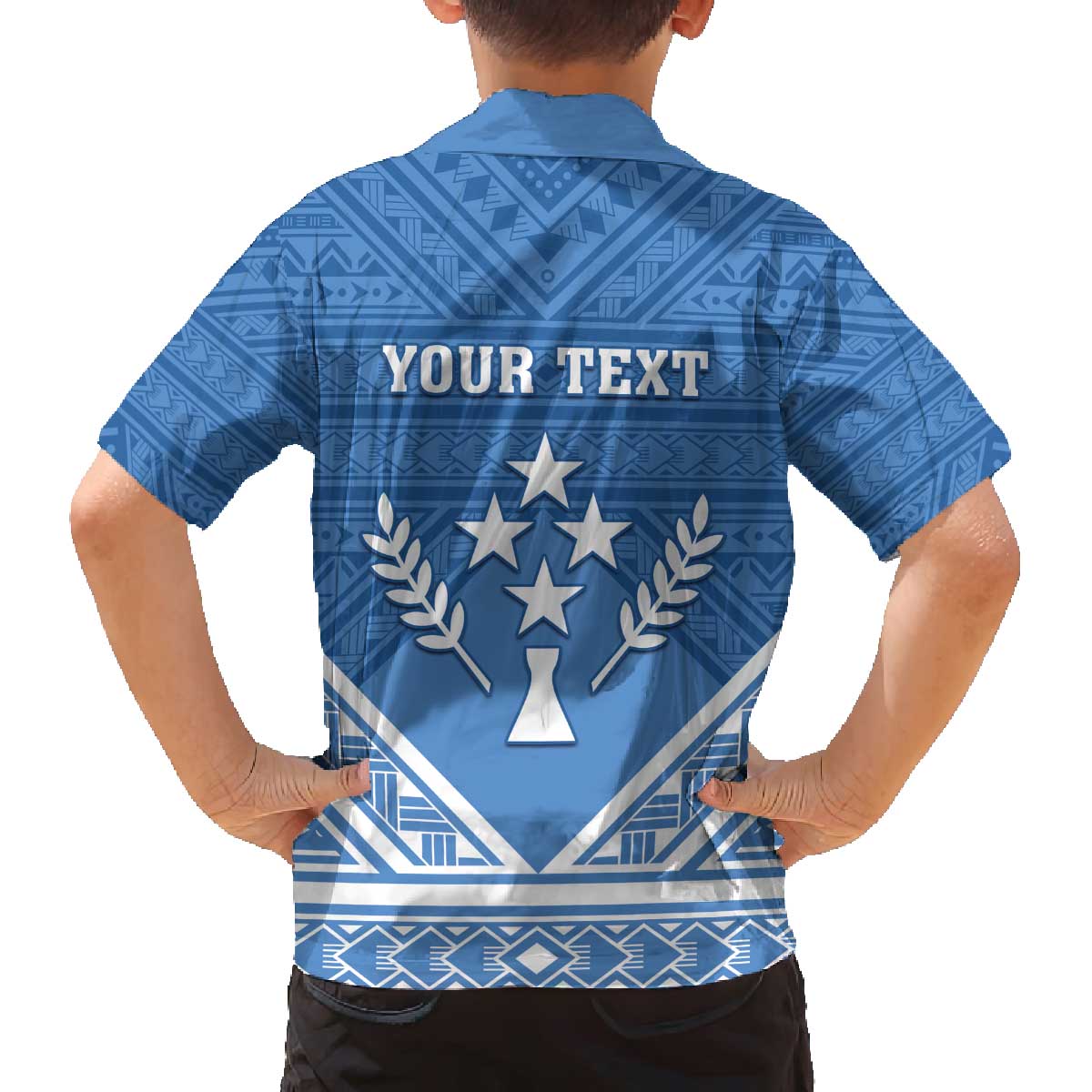 Personalised Kosrae State Gospel Day Family Matching Off Shoulder Short Dress and Hawaiian Shirt Simple Style LT05 - Polynesian Pride