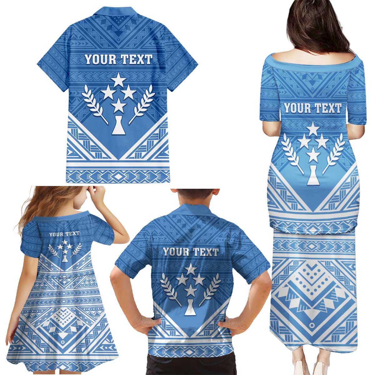 Personalised Kosrae State Gospel Day Family Matching Puletasi and Hawaiian Shirt Simple Style LT05 - Polynesian Pride