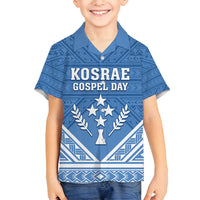 Personalised Kosrae State Gospel Day Family Matching Tank Maxi Dress and Hawaiian Shirt Simple Style LT05 Son's Shirt Blue - Polynesian Pride