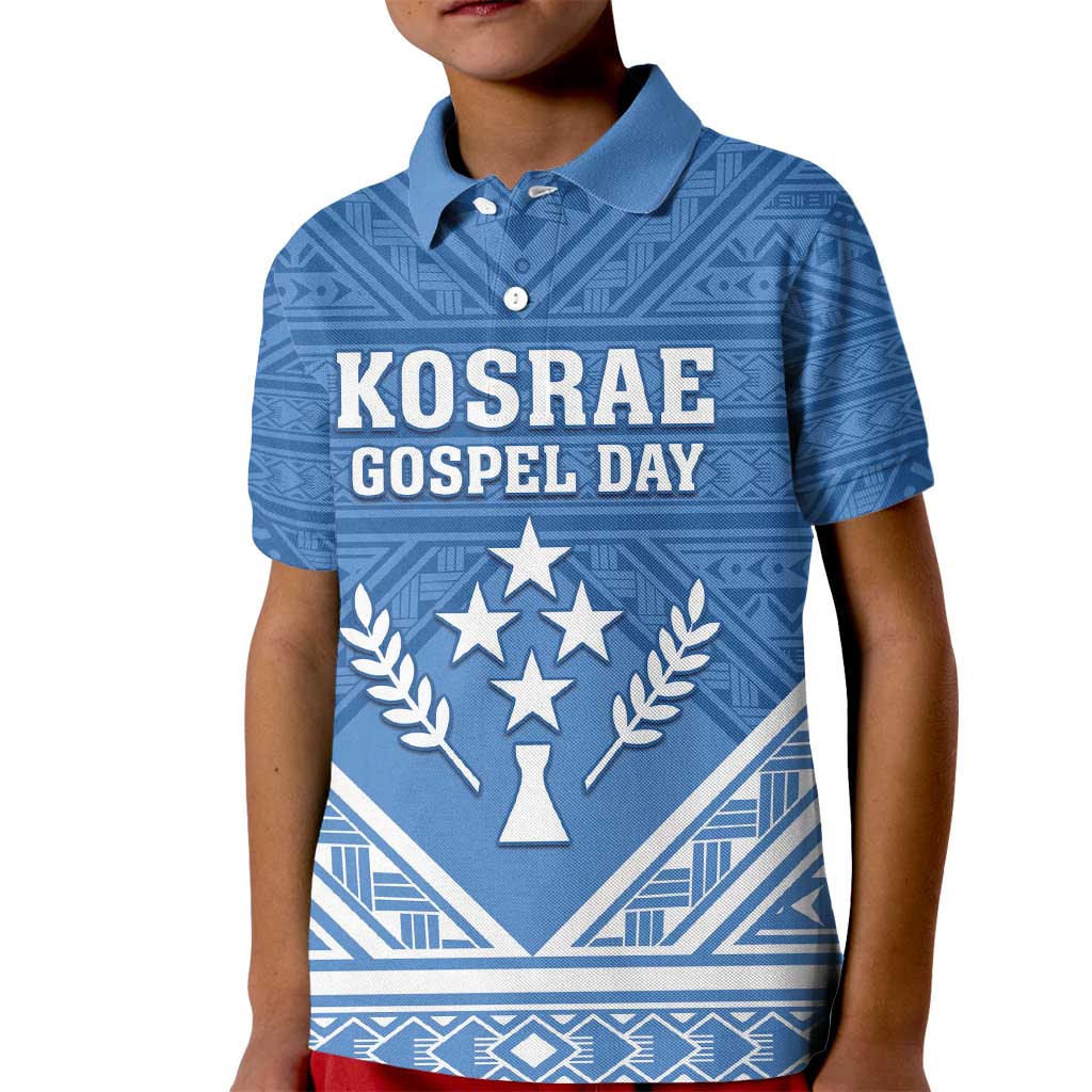 Personalised Kosrae State Gospel Day Kid Polo Shirt Simple Style LT05 Kid Blue - Polynesian Pride
