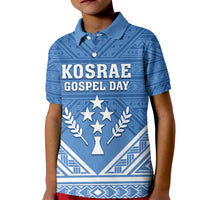 Personalised Kosrae State Gospel Day Kid Polo Shirt Simple Style LT05 Kid Blue - Polynesian Pride