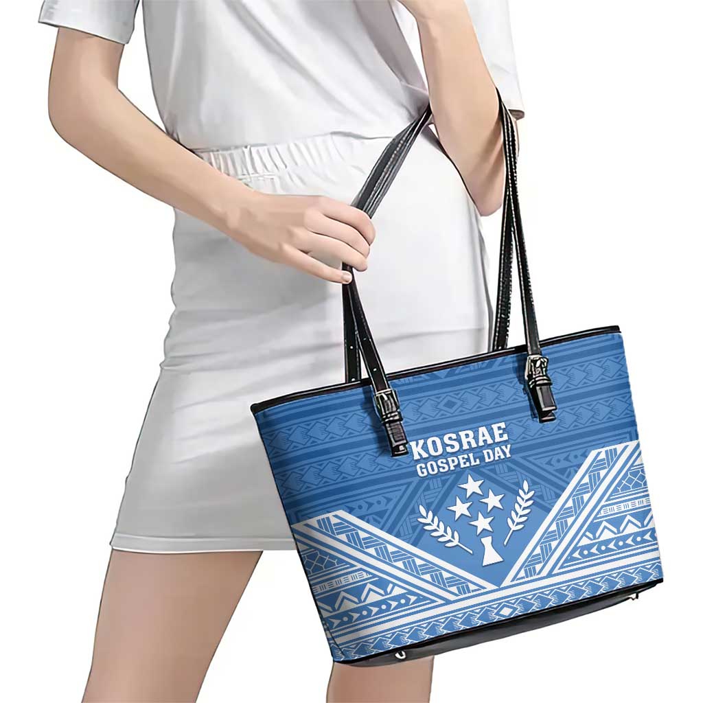 Kosrae State Gospel Day Leather Tote Bag Simple Style LT05 - Polynesian Pride