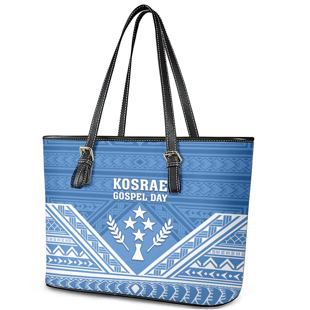 Kosrae State Gospel Day Leather Tote Bag Simple Style LT05 - Polynesian Pride
