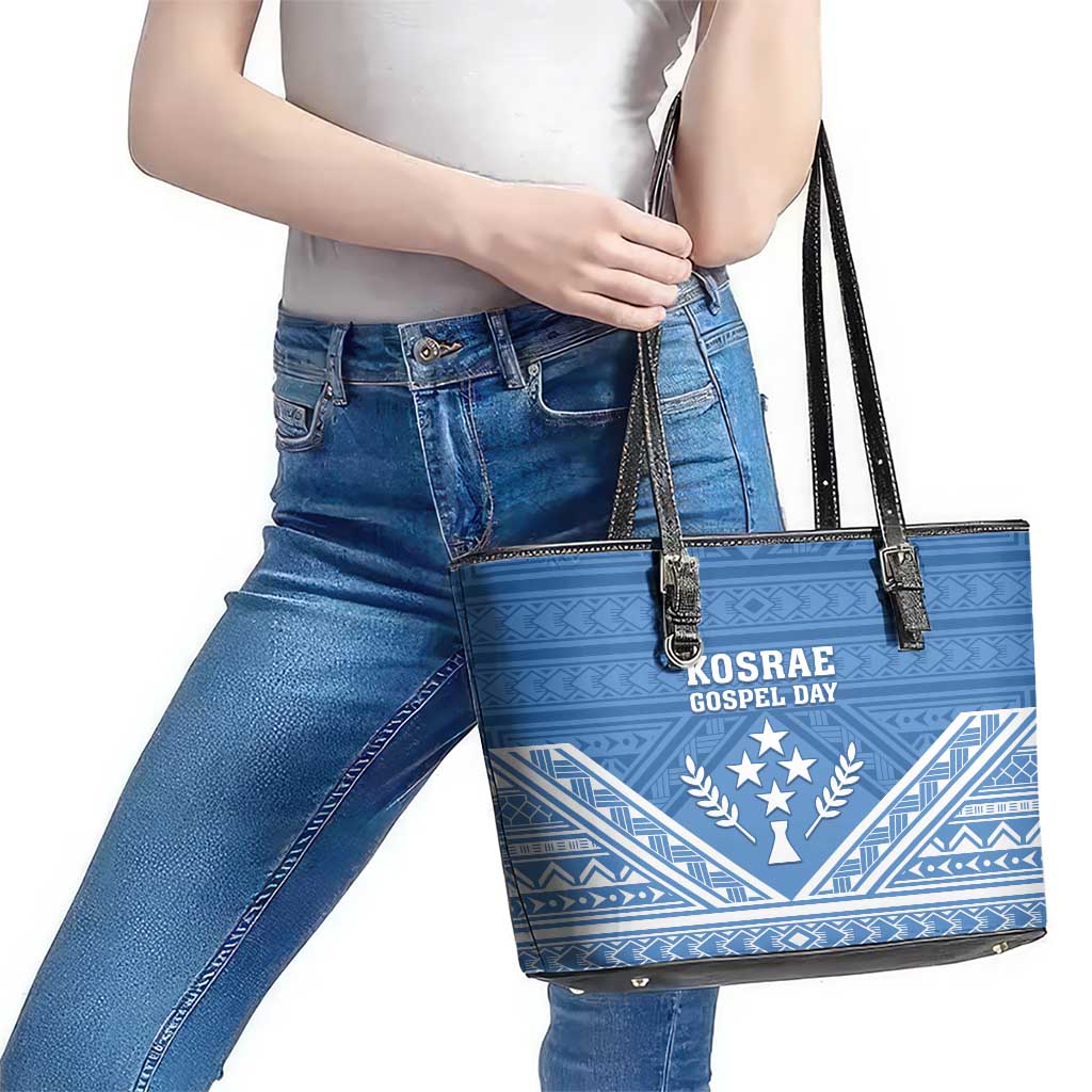 Kosrae State Gospel Day Leather Tote Bag Simple Style LT05 - Polynesian Pride