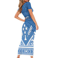 Personalised Kosrae State Gospel Day Short Sleeve Bodycon Dress Simple Style LT05 - Polynesian Pride