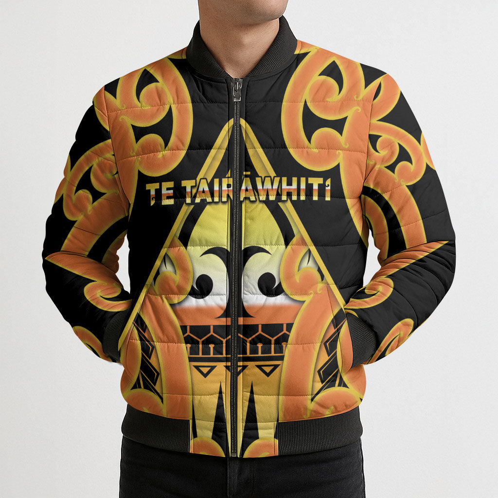 Personalised New Zealand Te Tairawhiti Bomber Puffer Jacket Maori Koru Pattern LT05 - Polynesian Pride