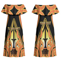 Personalised New Zealand Te Tairawhiti Couples Matching Off Shoulder Maxi Dress and Long Sleeve Button Shirt Maori Koru Pattern LT05 - Polynesian Pride