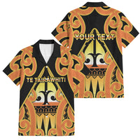 Personalised New Zealand Te Tairawhiti Family Matching Off The Shoulder Long Sleeve Dress and Hawaiian Shirt Maori Koru Pattern LT05 Dad's Shirt - Short Sleeve Orange - Polynesian Pride