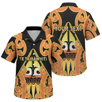 Personalised New Zealand Te Tairawhiti Family Matching Off The Shoulder Long Sleeve Dress and Hawaiian Shirt Maori Koru Pattern LT05 Son's Shirt Orange - Polynesian Pride
