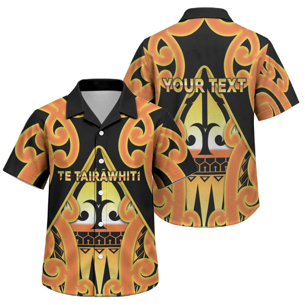 Personalised New Zealand Te Tairawhiti Family Matching Off Shoulder Short Dress and Hawaiian Shirt Maori Koru Pattern LT05 Son's Shirt Orange - Polynesian Pride