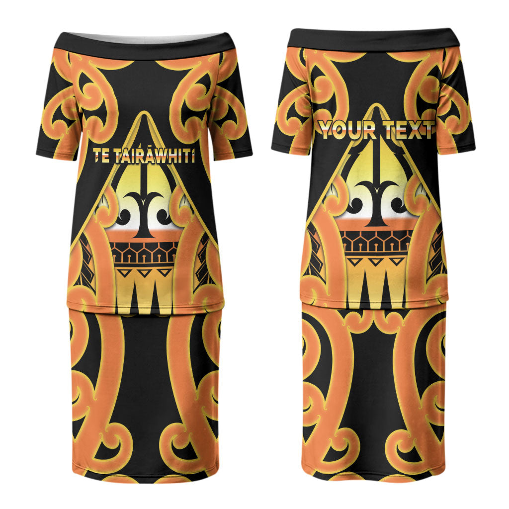 Personalised New Zealand Te Tairawhiti Family Matching Puletasi and Hawaiian Shirt Maori Koru Pattern LT05 Mom's Dress Orange - Polynesian Pride