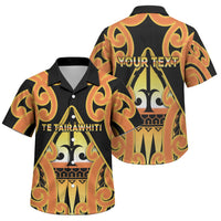 Personalised New Zealand Te Tairawhiti Family Matching Puletasi and Hawaiian Shirt Maori Koru Pattern LT05 Son's Shirt Orange - Polynesian Pride
