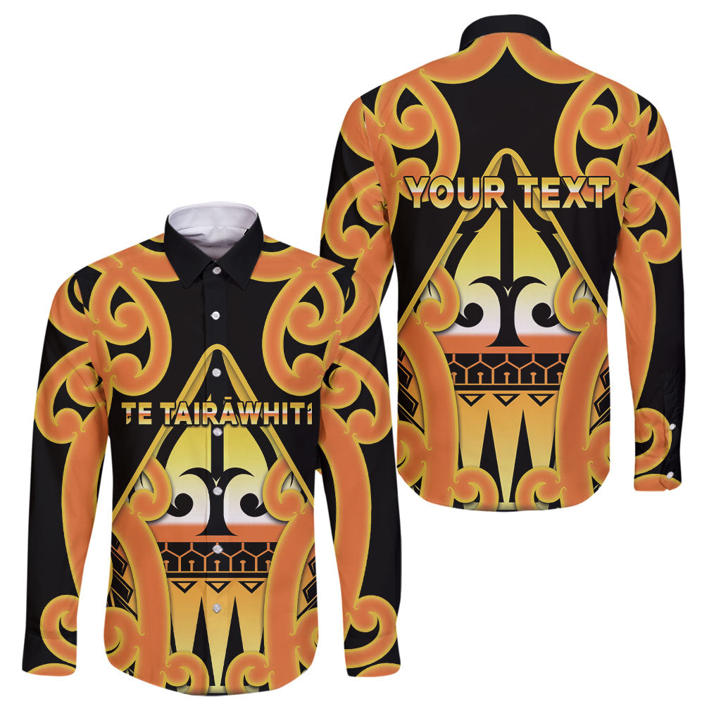 Personalised New Zealand Te Tairawhiti Family Matching Short Sleeve Bodycon Dress and Hawaiian Shirt Maori Koru Pattern LT05 Dad's Shirt - Long Sleeve Orange - Polynesian Pride