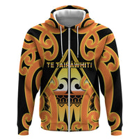 Personalised New Zealand Te Tairawhiti Hoodie Maori Koru Pattern LT05 Zip Hoodie Orange - Polynesian Pride