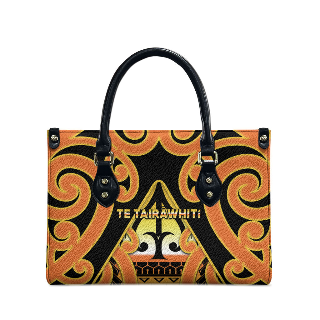 New Zealand Te Tairawhiti Leather Bag Maori Koru Pattern LT05 - Polynesian Pride