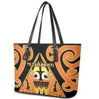 New Zealand Te Tairawhiti Leather Tote Bag Maori Koru Pattern LT05 - Polynesian Pride
