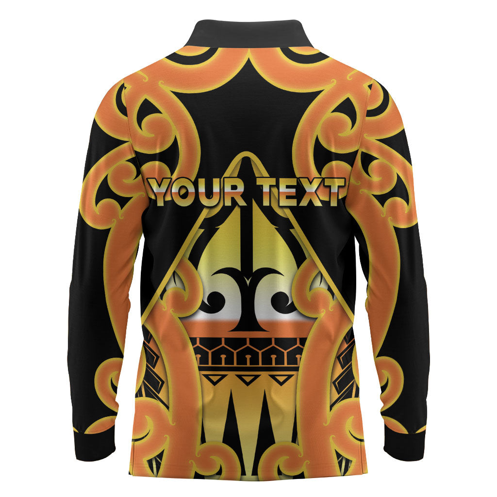 Personalised New Zealand Te Tairawhiti Long Sleeve Polo Shirt Maori Koru Pattern LT05 - Polynesian Pride