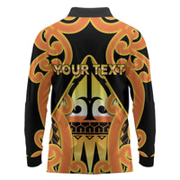 Personalised New Zealand Te Tairawhiti Long Sleeve Polo Shirt Maori Koru Pattern LT05 - Polynesian Pride