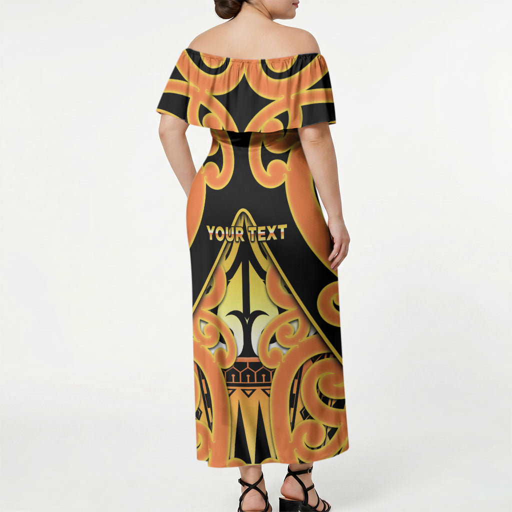 Personalised New Zealand Te Tairawhiti Off Shoulder Maxi Dress Maori Koru Pattern LT05 - Polynesian Pride
