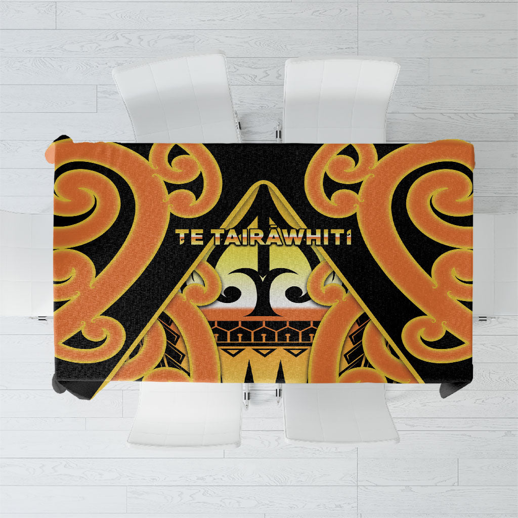 New Zealand Te Tairawhiti Tablecloth Maori Koru Pattern LT05 Orange - Polynesian Pride
