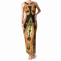 Personalised New Zealand Te Tairawhiti Tank Maxi Dress Maori Koru Pattern LT05 Women Orange - Polynesian Pride